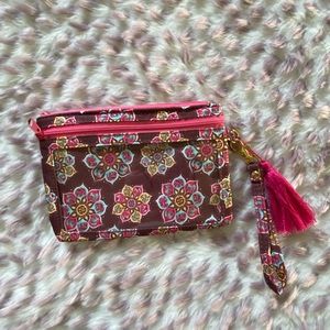 Simply Southern Phone/Wallet Wristlet - Pink/Burgundy (NWOT)